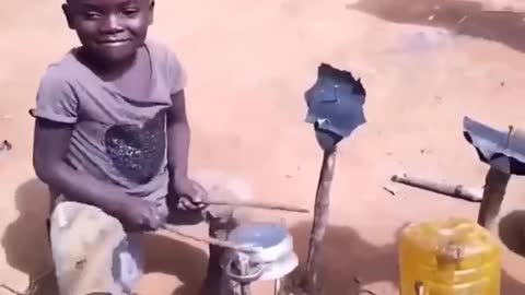 African talented boy displaying his skills