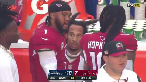 Kyler Murray HEATED at DeAndre Hopkins on the sideline