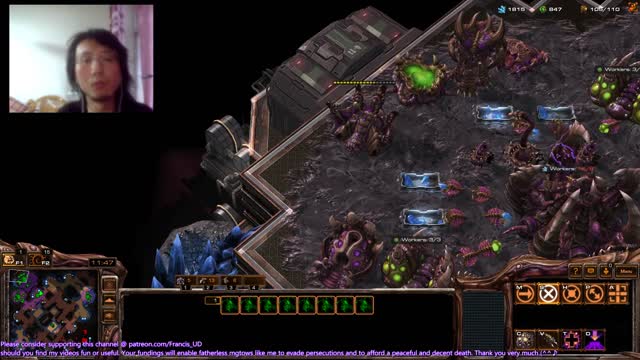 starcraft2 zerg v protoss on cosmic sapphire i got mauled by carriers again..