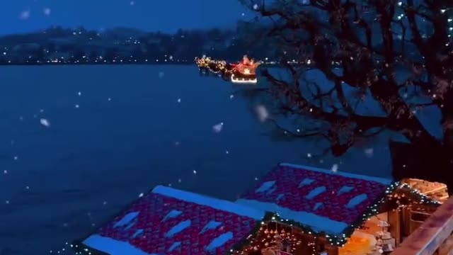 Meet Flying Santa Claus in my city Montreux #Switzerland