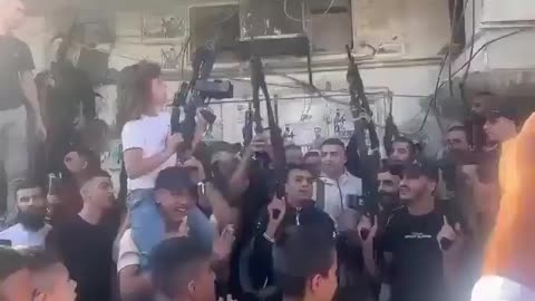 #Palestinian celebrating with ‎#Hamas after occupation of southern ‎#Israel by ‎#Palestine.