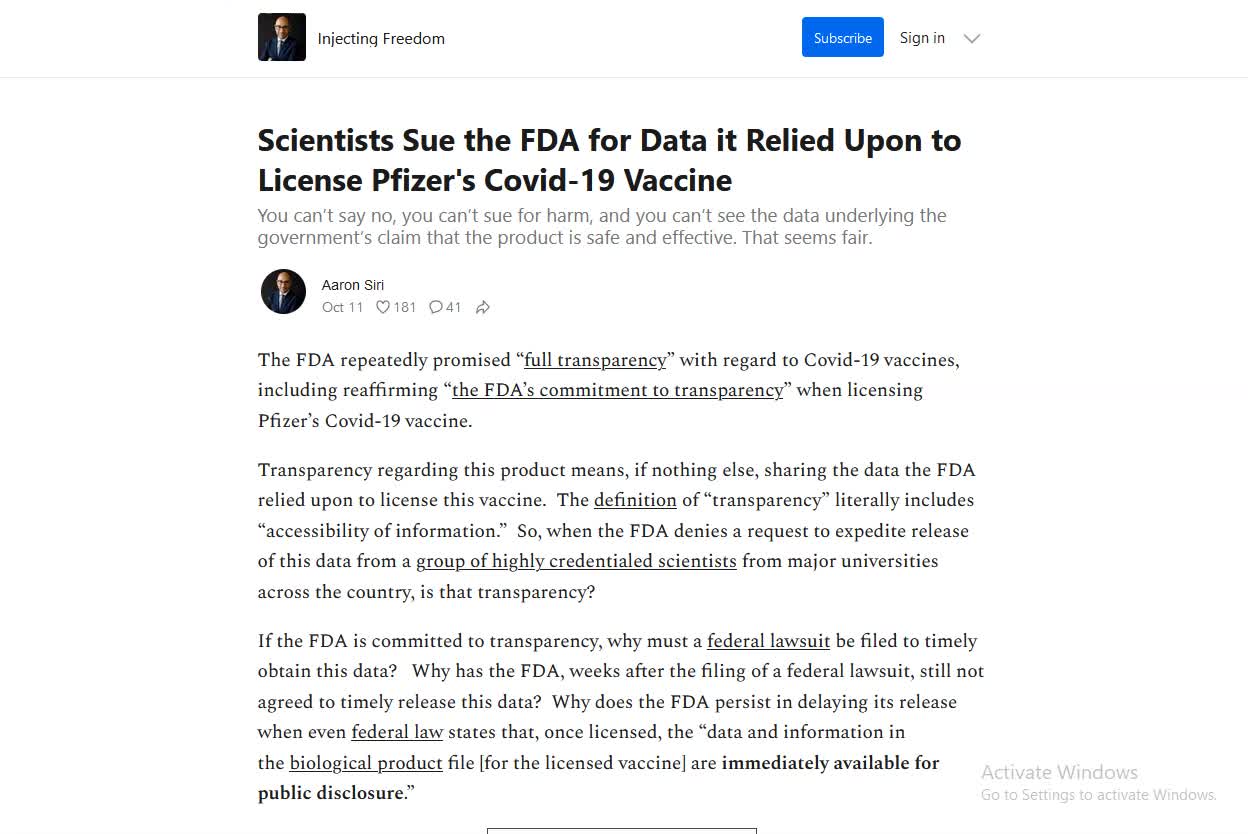 BOMBSHELL: FDA Ask Judge to Ban Release of VAX Recipe Until 2076