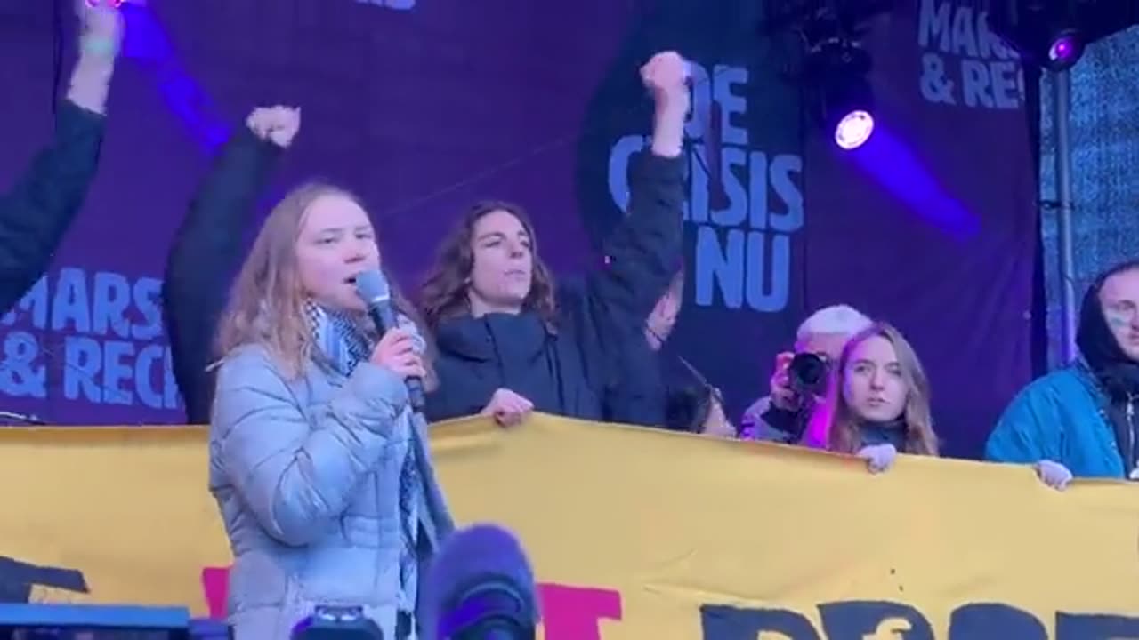 Pro-Israel man interrupts Greta Thunberg