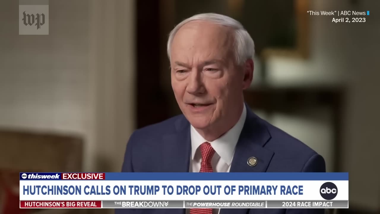 Asa Hutchinson says Donald Trump should drop out of 2024 race