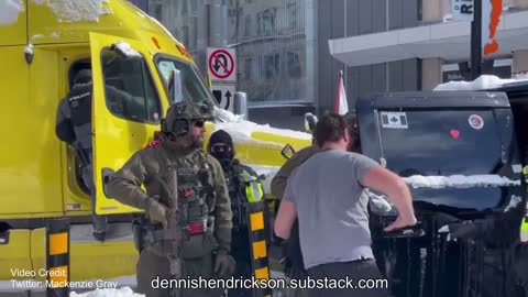Military police with AR15 smashing windows and arresting lawful citizens