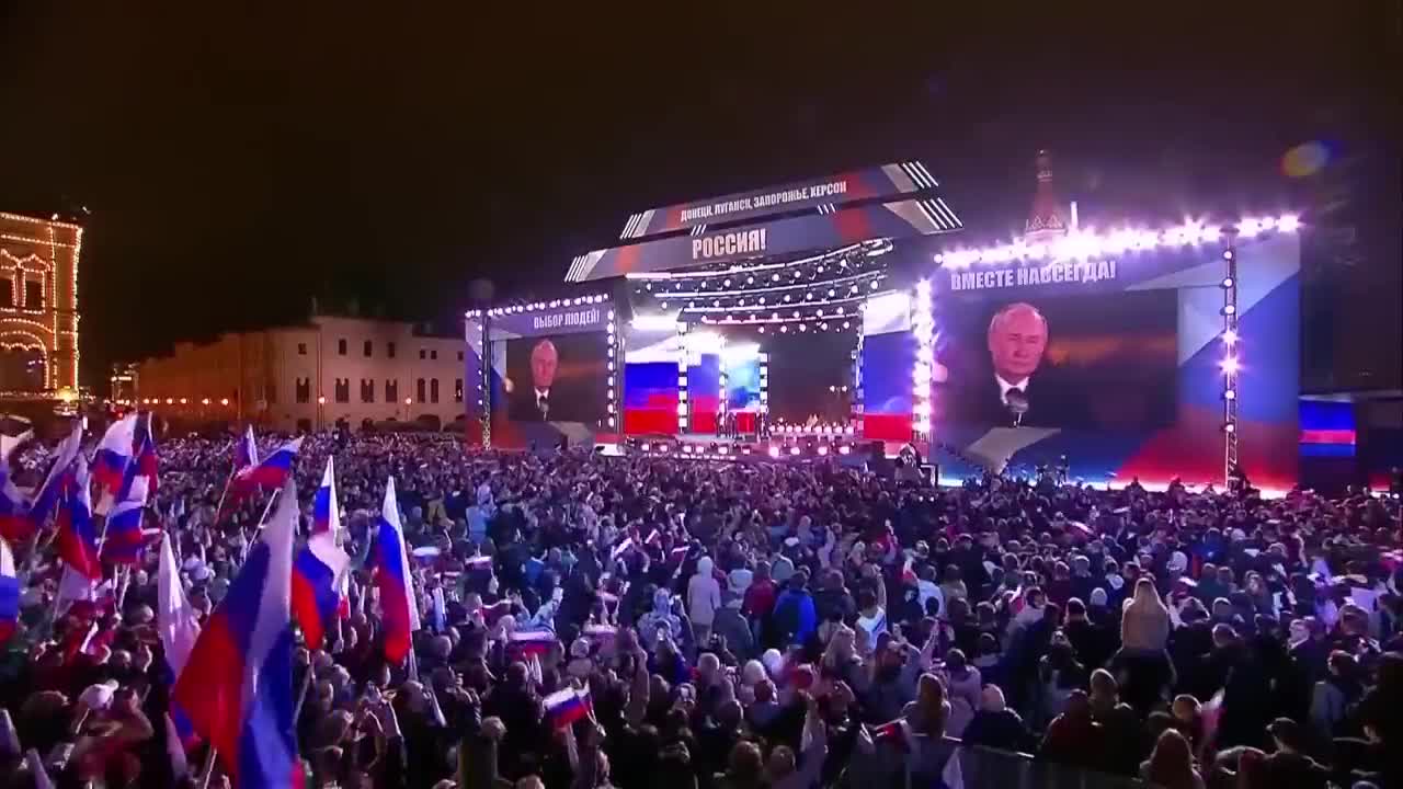 Putin speaks at concert to celebrate 'annexation' of Ukrainian regions