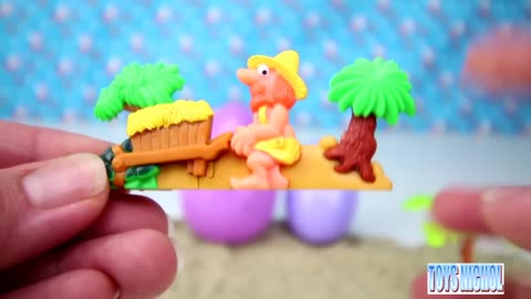 Two Hello Kitty Play inside Eggs