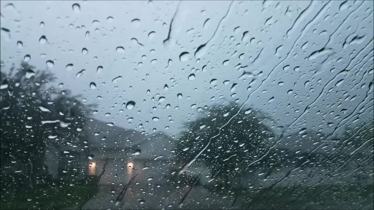 Rain Sound For Sleeping 30 Minutes Relaxing Raining On Car Glass Windows Thunder Sounds Heavy Drops