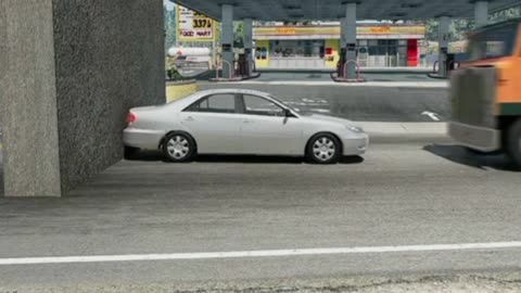 Simulasi truk vs sedan