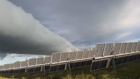 Long Tubular Cloud Rolls Over Work Site