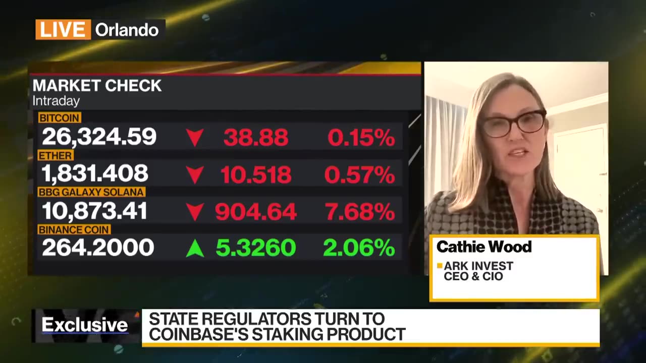 Cathie Wood on Binance, Coinbase Legal Woes