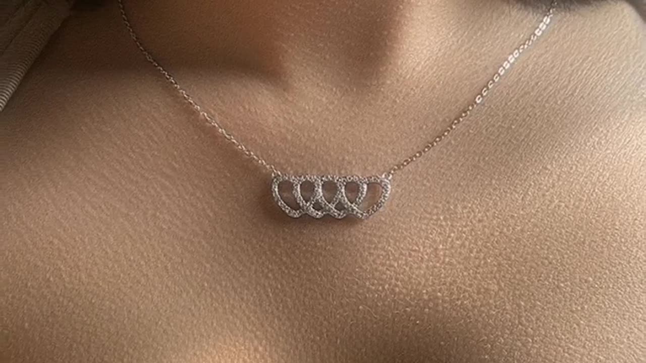 Sterling Silver Heart-to-heart Four-heart Necklace