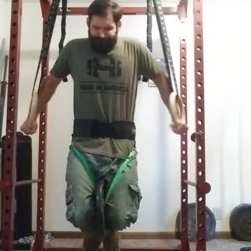 Ring Dips With Partial Iron Cross