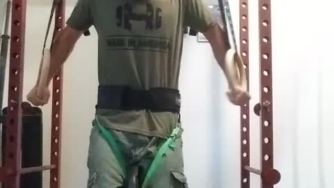 Ring Dips With Partial Iron Cross
