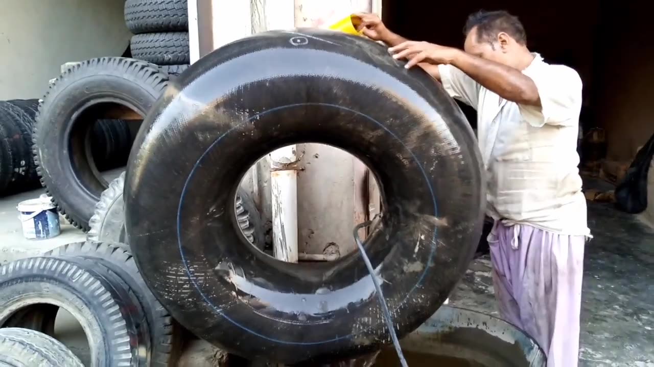 Amazing tube restoration skills truck tyre inner tube repairing technique