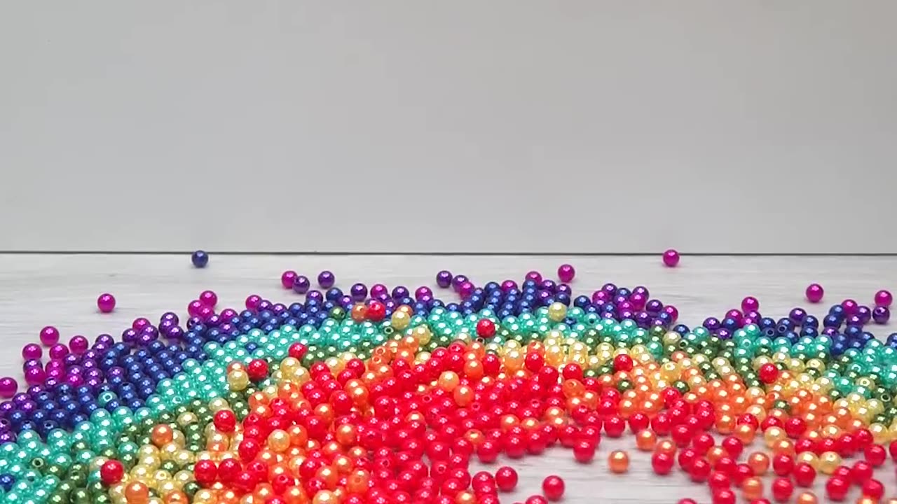 Oddly Satisfying Reverse video 🌈Colored Beads and Balls - Domino Girl