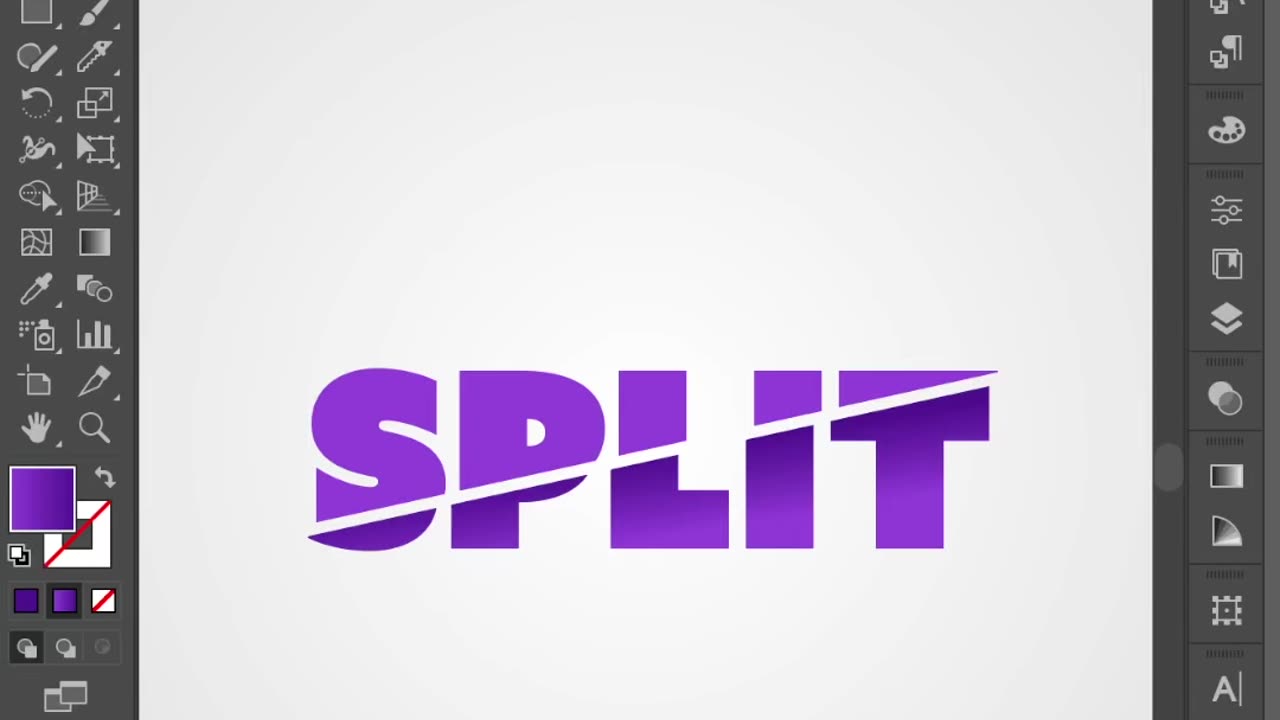 Create Split text effect in adobe illustrator