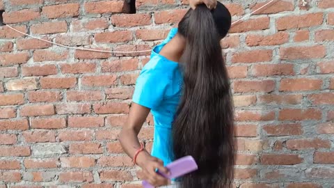 highponytail style in heavy volumeable hair ------ see how I manage my long and thick hair --