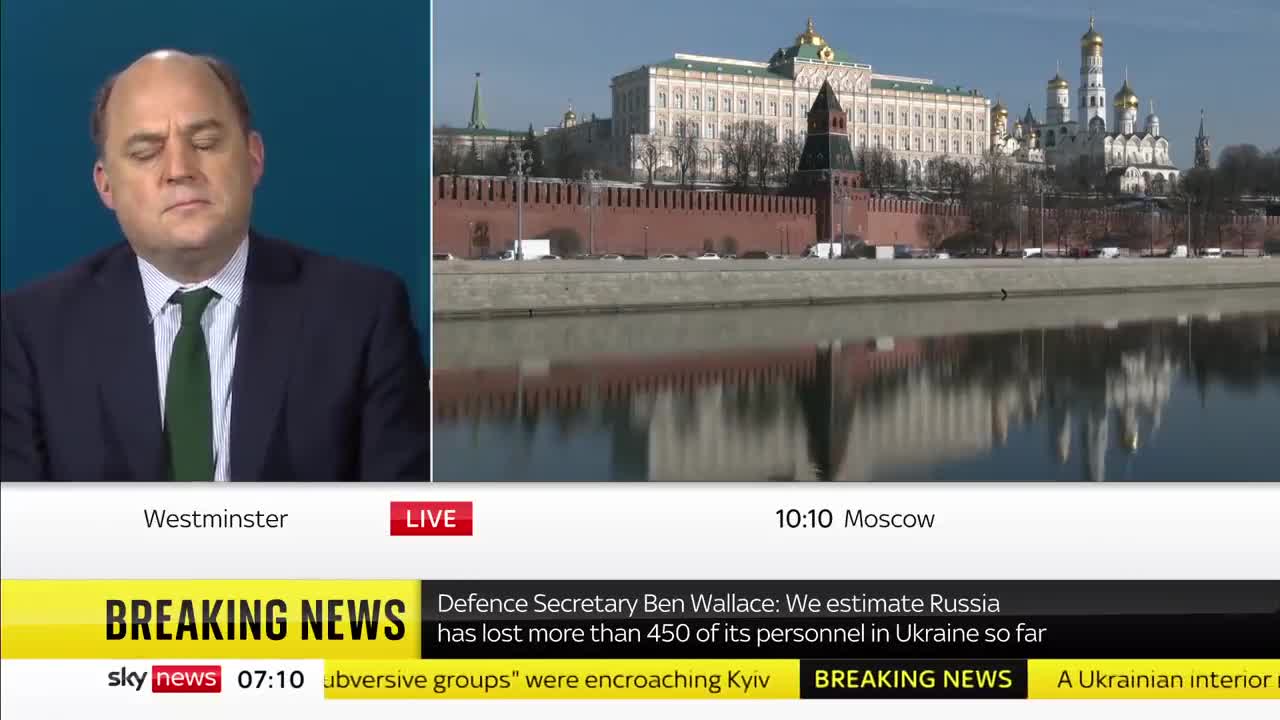 BREAKING_ Over 450 Russian troops killed in Ukraine - UK Defence Secretary