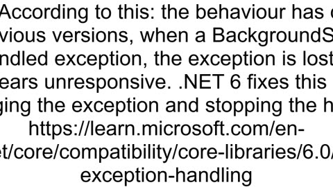 NET Generic Host Prevent application crash on unhandled exception