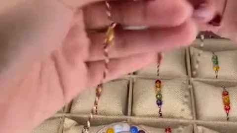 Authentic Balinese Tridatu Necklace with Gold Clasp and Precious Gemstone Beads