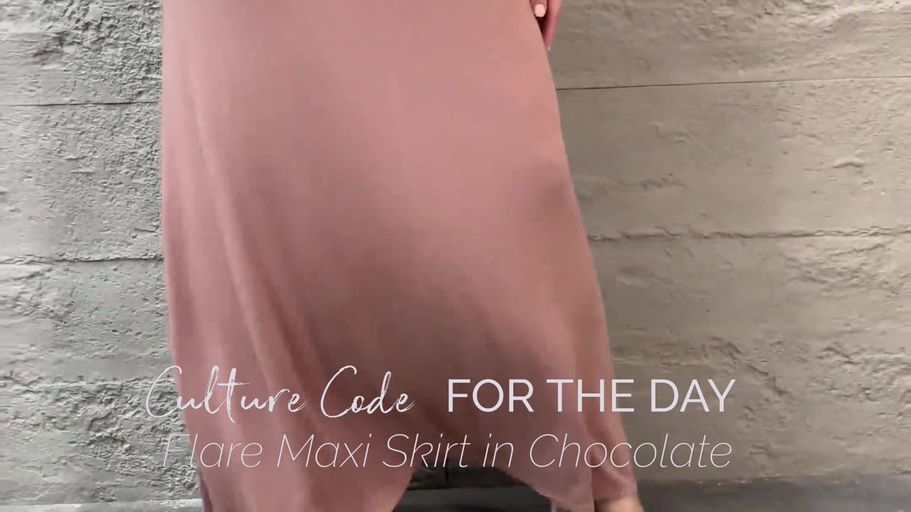 Culture Code For The Day Curvy+ Flare Maxi Skirt in Chocolate🤎