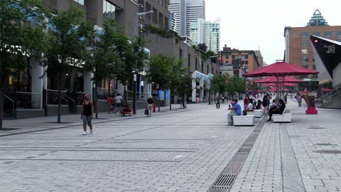 Relaxing walking in the beautiful road