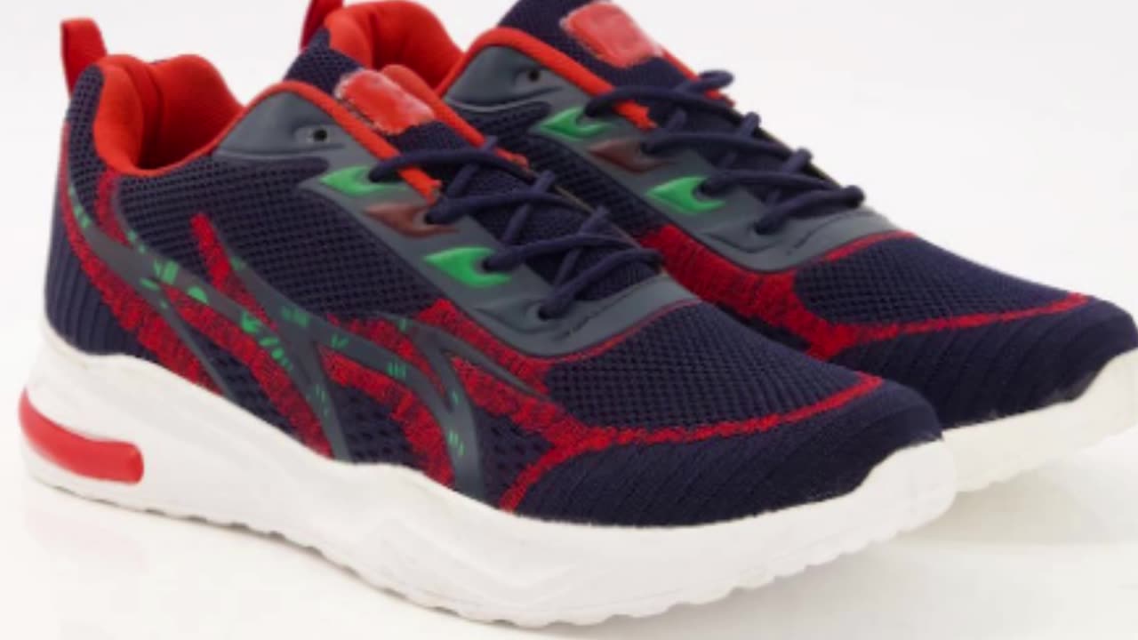 Greensoft Men Premium Red & Blue Sports Shoes