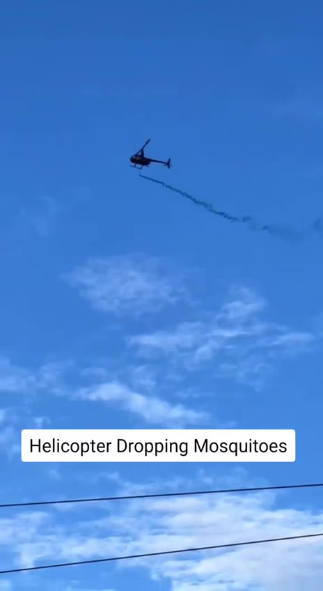 Helicopter Releases Mosquitos In The Air