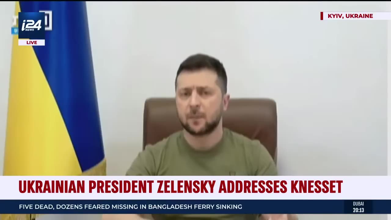 Ukraine's President Volodymyr Zelensky Addresses Israel's parliament