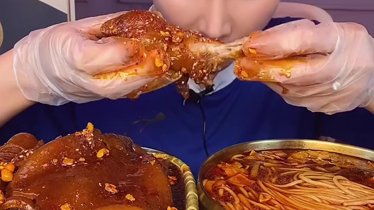 Chinese girl eating food