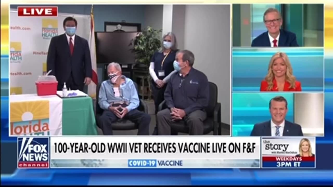 Ron Desantis Loved His Vaccines— Seniors First! Gave 100 Year Old Vet the Shot andThe Later Died