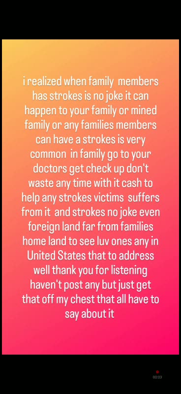 This is my me saying strokes awareness 9/4/23