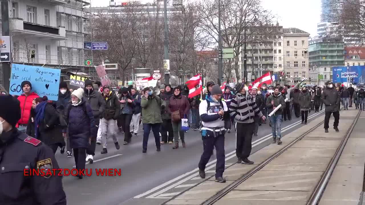 Austrian marching against Vaccine Mandate