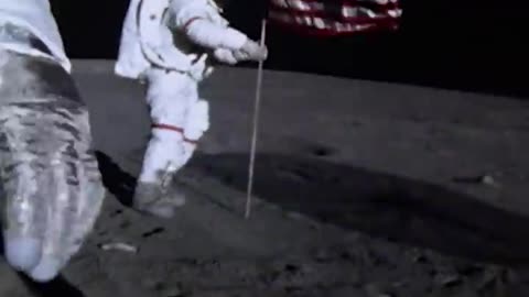 U.S flag on the Moon