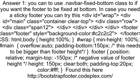 Bootstrap 3 Footer issues