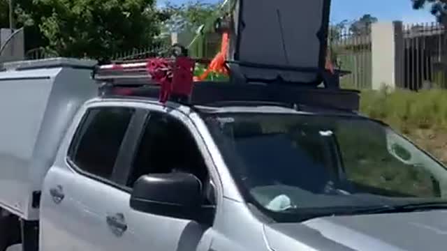Unmarked Police vehicle with LRAD mounted on it's roof coming out of epic show grounds, Canberra!