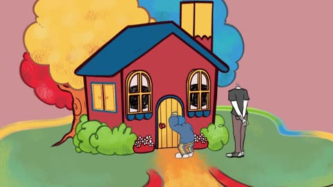 Funny sence red house and ghost