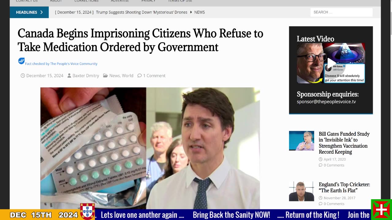 Canada Begins Imprisoning Citizens, who Refuse to Take Medication Ordered By Government