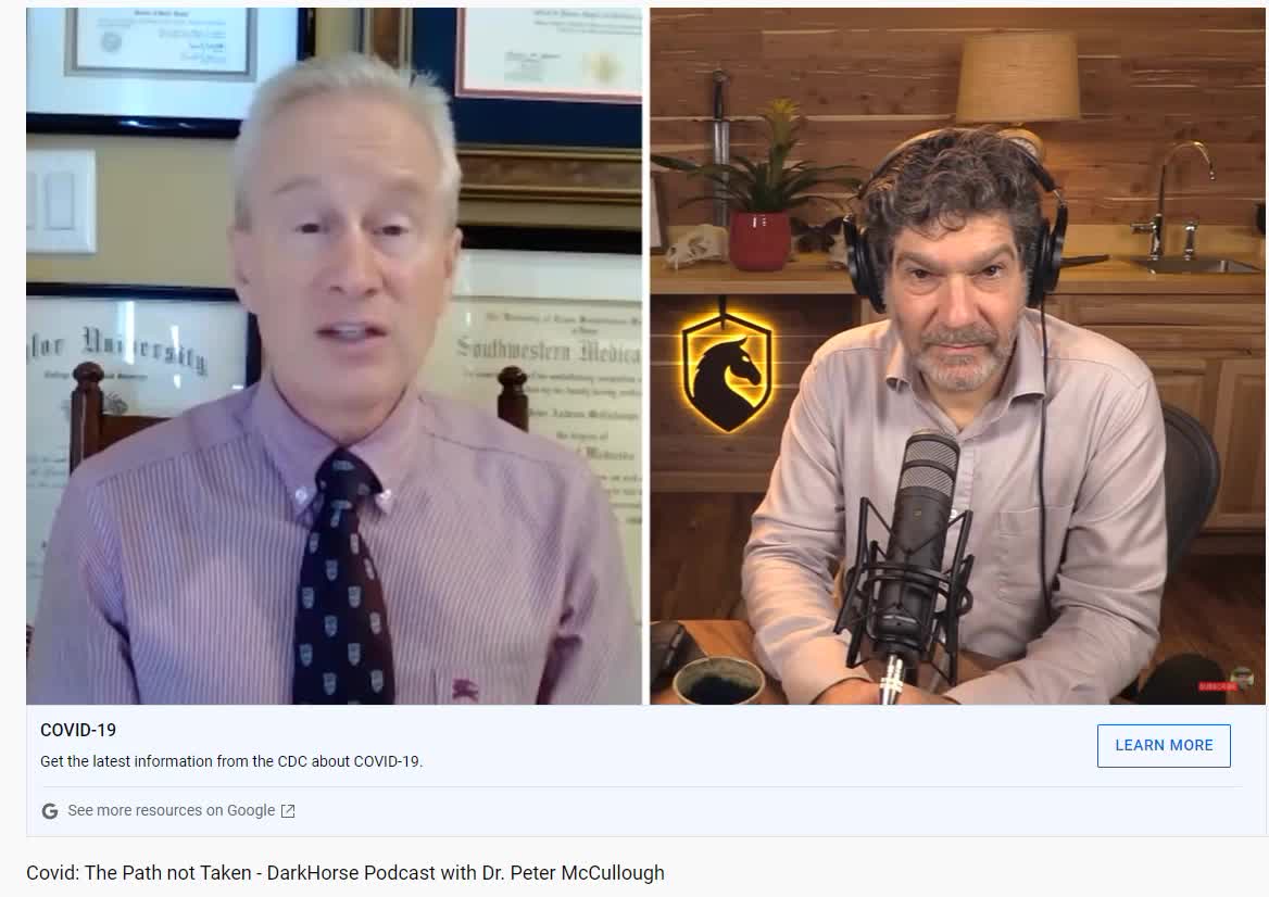 Dr Peter McCullough talks to Darkhorse podcast - Must watch