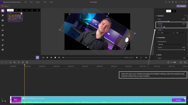 Rotate Video Clips DemoCreator Tutorial