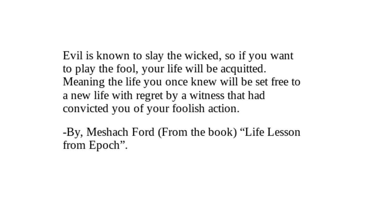 "Life Lesson from Epoch" Checkout Description