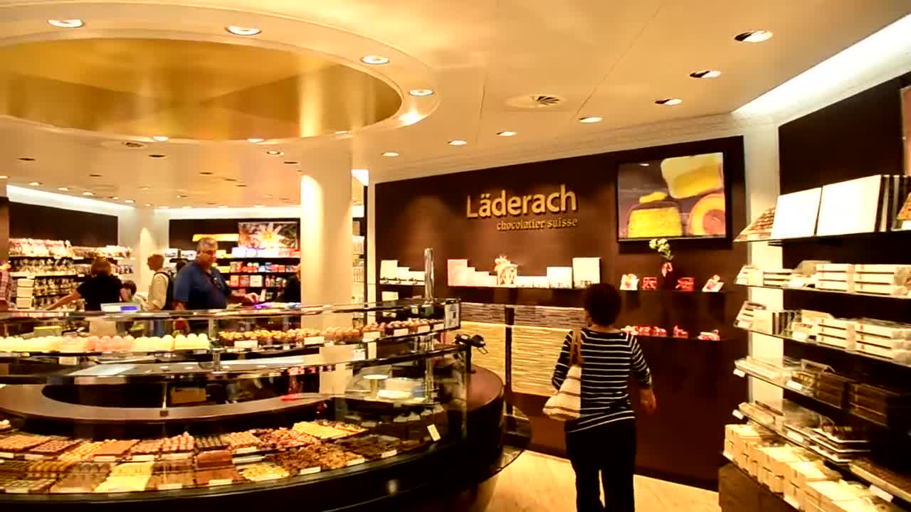 Inside the Laderach Swiss Chocolate Shop