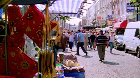 Crowds on busy streets