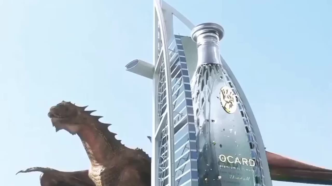 Dinosaur 🐊 on Burj Al Arab 🥺🤔