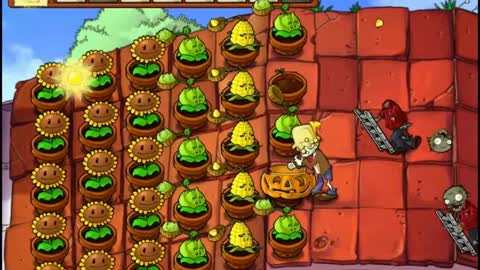 Plants vs Zombies Aventura Tejado Nivel 5 3