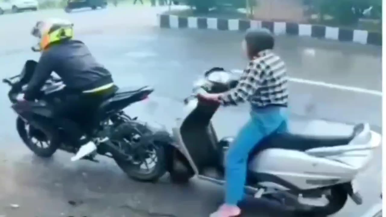 Indian girl funny bike riding 😂😂