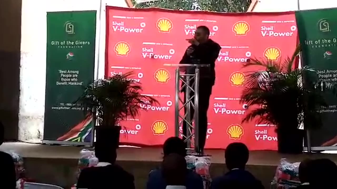 Imtiaz Sooliman addresses Nondenisa High School pupils and staff