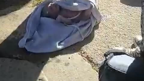 Newborn baby rescued from a drain