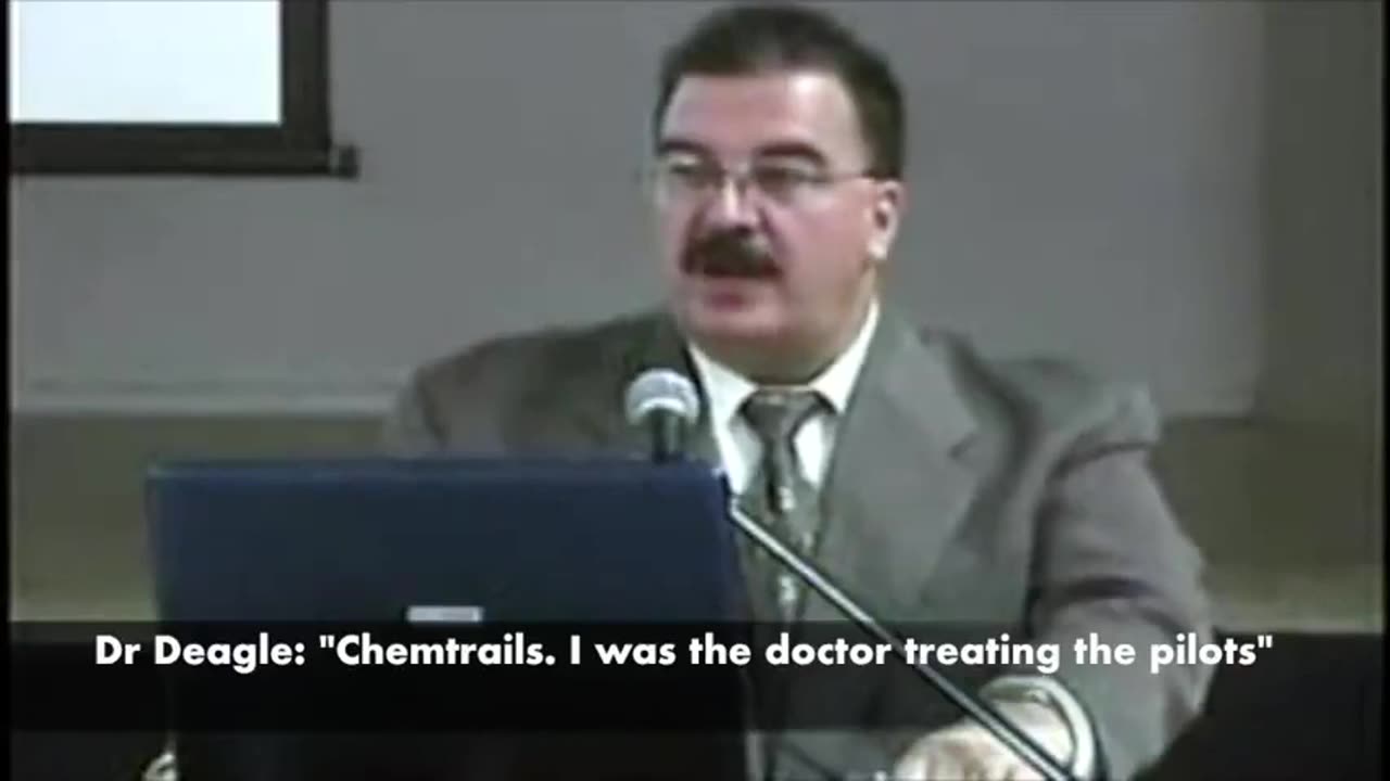 During a speech in 2006, Dr. William Deagle spoke about chemtrails.